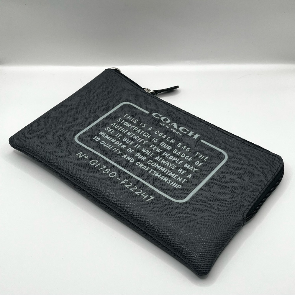 Coach Black Canvas Zip Pouch with Contrast Print